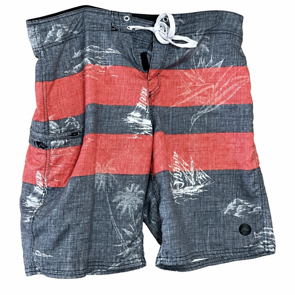 VTG Rusty Swim Trunks Board Shorts Size 33 (B1)